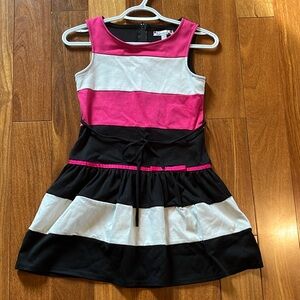 Stripped pink black white dress